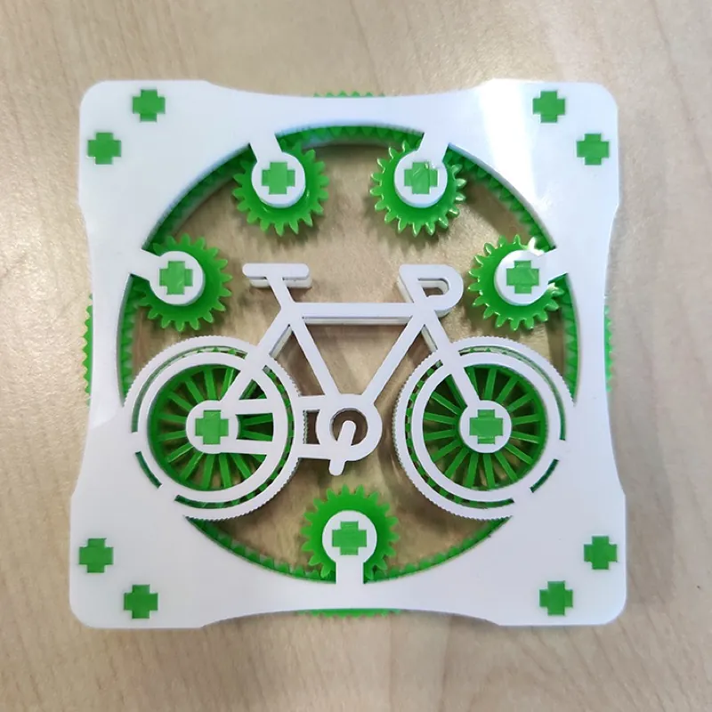 Cycling gears laser cut from acrylic