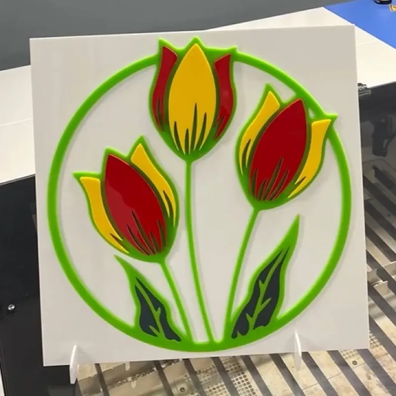 Tulips laser cut from acrylic