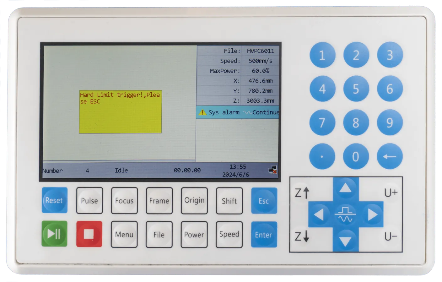 Fehlermeldung Hard Limit triggered, please ESC auf dem Display der Lasermaschine