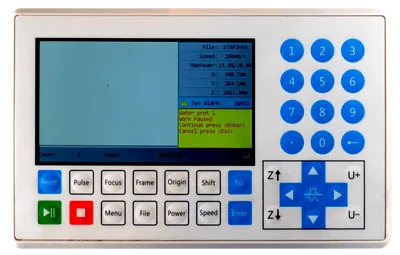 Errore Water prot 1, Work Paused sul display della macchina laser