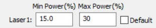 Felder Min Power und Max Power in LaserWorks V6 und RDWorks V8