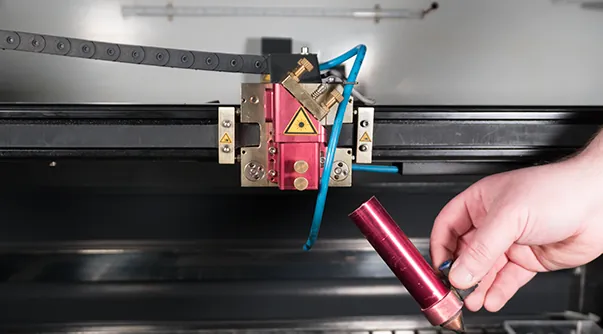 Lens shaft taken out of the laser head