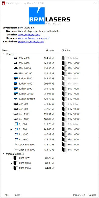 Import av paketet
