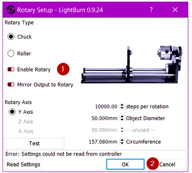 Pop-up to turn the rotation off in LightBurn